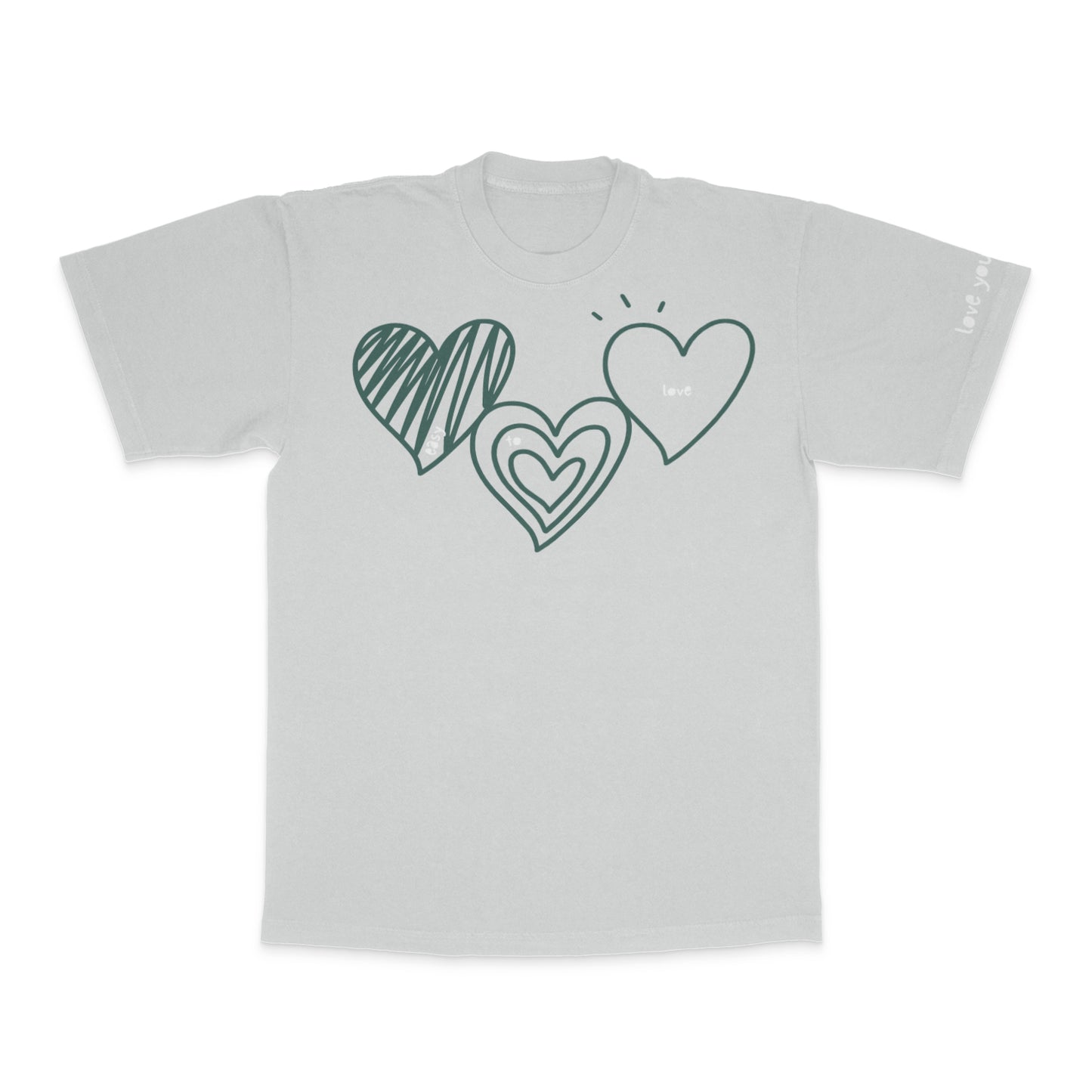 easy to love t-shirt in cement (customizable)