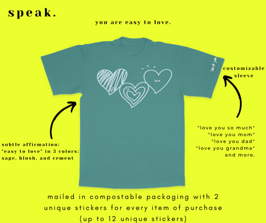 easy to love t-shirt in sage (customizable)